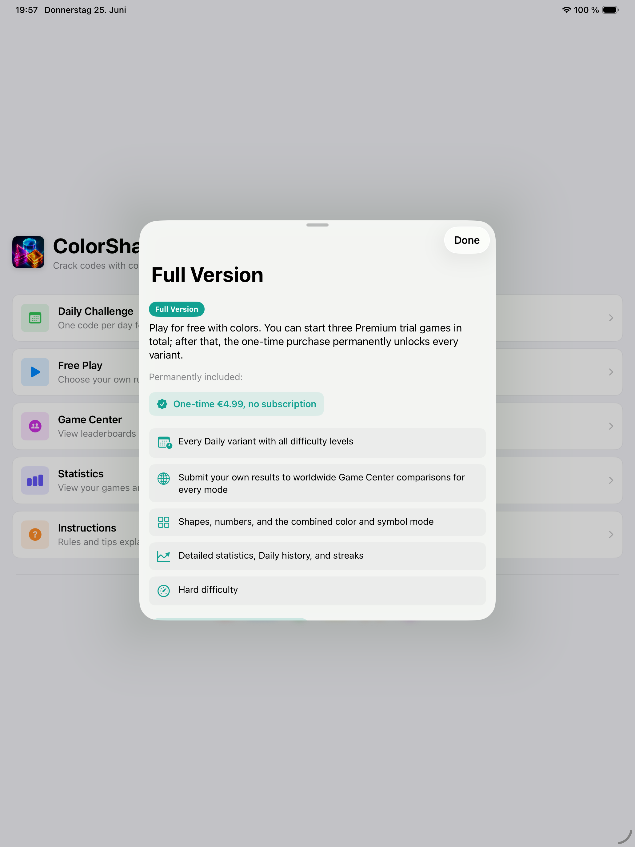 ColorShapeCode full version on iPad